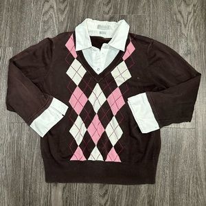 Brown Argyle Sweater